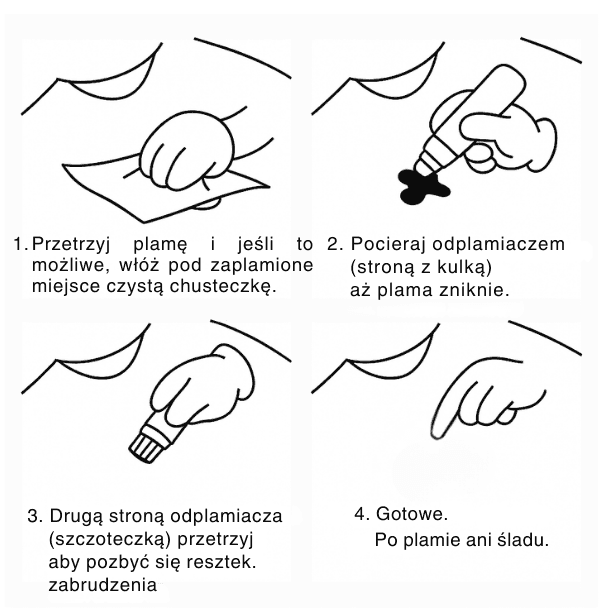 Przenośny odplamiacz w długopisie